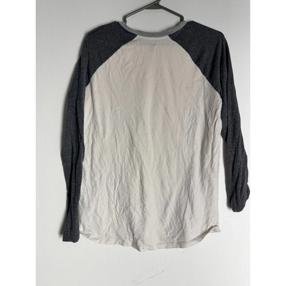 Old Navy Boys XXL 18 Baseball Tee Raglan Shirt Gray White Long Sleeve Regular